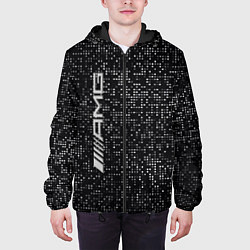 Куртка с капюшоном мужская AMG - pattern - minimalism, цвет: 3D-черный — фото 2