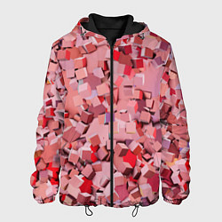 Куртка с капюшоном мужская Розовые кубы, цвет: 3D-черный