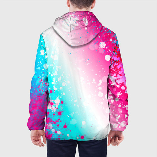 Мужская куртка Nirvana neon gradient style: надпись, символ / 3D-Черный – фото 4