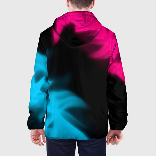 Мужская куртка Honda - neon gradient: надпись, символ / 3D-Черный – фото 4
