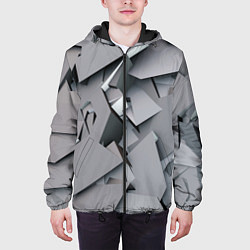 Куртка с капюшоном мужская Металлическая хаотичная броня, цвет: 3D-черный — фото 2