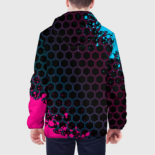 Мужская куртка PUBG - neon gradient: надпись, символ / 3D-Черный – фото 4