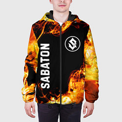 Куртка с капюшоном мужская Sabaton и пылающий огонь, цвет: 3D-черный — фото 2