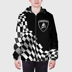 Куртка с капюшоном мужская Lamborghini racing flag, цвет: 3D-черный — фото 2