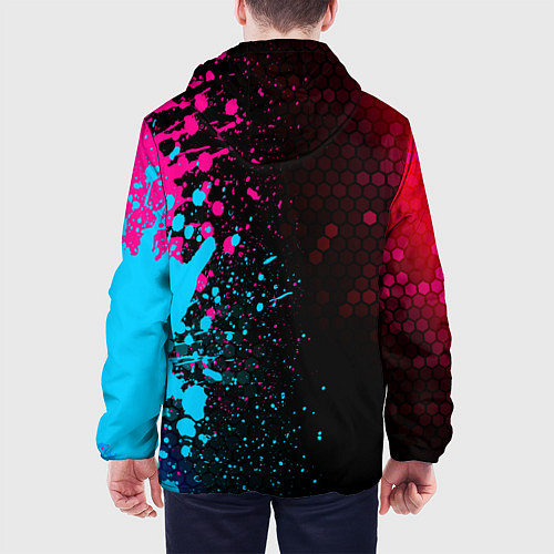 Мужская куртка Cyberpunk 2077 - neon gradient: по-вертикали / 3D-Черный – фото 4