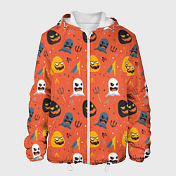 Куртка с капюшоном мужская HALLOWEEN ХЭЛЛУИН, цвет: 3D-белый