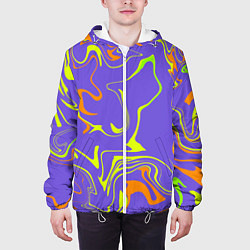 Куртка с капюшоном мужская Сrazy abstraction, цвет: 3D-белый — фото 2