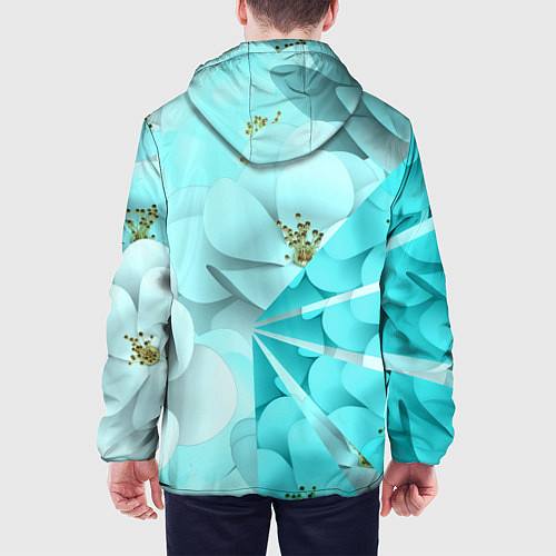 Мужская куртка Нежный цветочный smile / 3D-Черный – фото 4