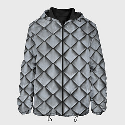 Куртка с капюшоном мужская Металлическая черепица - текстура, цвет: 3D-черный