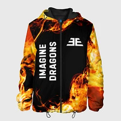 Куртка с капюшоном мужская Imagine Dragons и пылающий огонь, цвет: 3D-черный