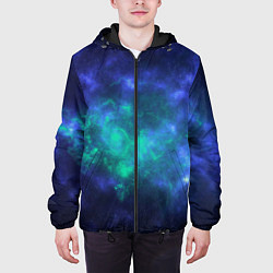 Куртка с капюшоном мужская Космический пейзаж во Вселенной, цвет: 3D-черный — фото 2