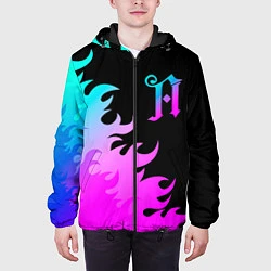 Куртка с капюшоном мужская Architects неоновый огонь, цвет: 3D-черный — фото 2