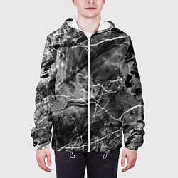 Куртка с капюшоном мужская Текстура - Crack, цвет: 3D-белый — фото 2