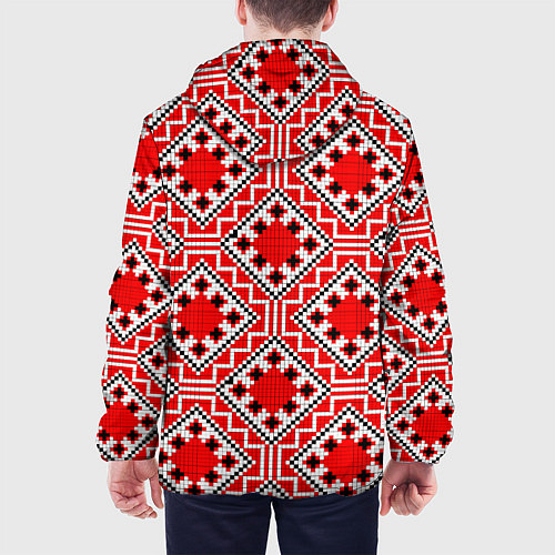 Мужская куртка Белорусская вышивка - орнамент / 3D-Белый – фото 4