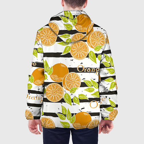 Мужская куртка Апельсины на чёрно-белом фоне / 3D-Белый – фото 4