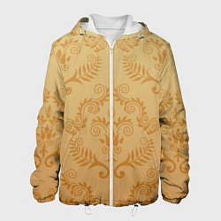 Куртка с капюшоном мужская Золотые паттерны, цвет: 3D-белый