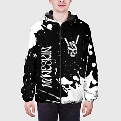 Куртка с капюшоном мужская Maneskin и рок символ на темном фоне, цвет: 3D-черный — фото 2