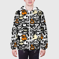 Куртка с капюшоном мужская Злобные панды, цвет: 3D-белый — фото 2