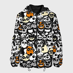 Куртка с капюшоном мужская Злобные панды, цвет: 3D-черный