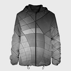 Куртка с капюшоном мужская Металлические серые пластины, цвет: 3D-черный