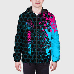 Куртка с капюшоном мужская Elden Ring - neon gradient: по-вертикали, цвет: 3D-черный — фото 2