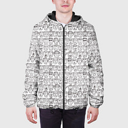 Куртка с капюшоном мужская Головы человечков скетч, цвет: 3D-черный — фото 2