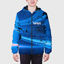 Куртка с капюшоном мужская Космическое пространство - NASA - Planet, цвет: 3D-черный — фото 2