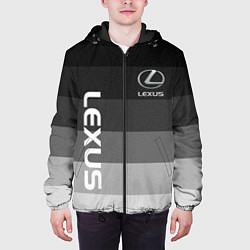 Куртка с капюшоном мужская Lexus серый градиент, цвет: 3D-черный — фото 2