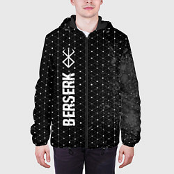 Куртка с капюшоном мужская Berserk glitch на темном фоне: по-вертикали, цвет: 3D-черный — фото 2
