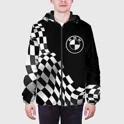 Куртка с капюшоном мужская BMW racing flag, цвет: 3D-черный — фото 2