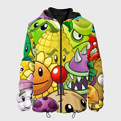 Куртка с капюшоном мужская Растения против зомби, цвет: 3D-черный