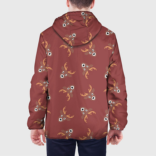 Мужская куртка Эстетика: праздничные олени на бордовом фоне / 3D-Белый – фото 4