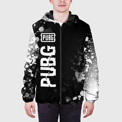 Куртка с капюшоном мужская PUBG glitch на темном фоне: по-вертикали, цвет: 3D-черный — фото 2