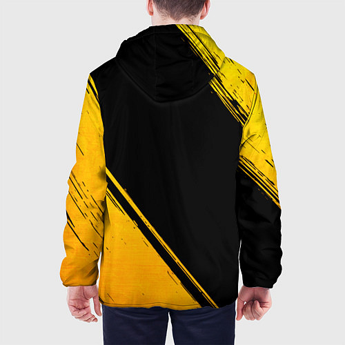 Мужская куртка Dead by Daylight - gold gradient: надпись, символ / 3D-Черный – фото 4