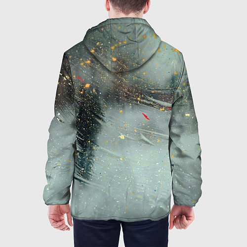 Мужская куртка Абстрактная зима и краски / 3D-Белый – фото 4