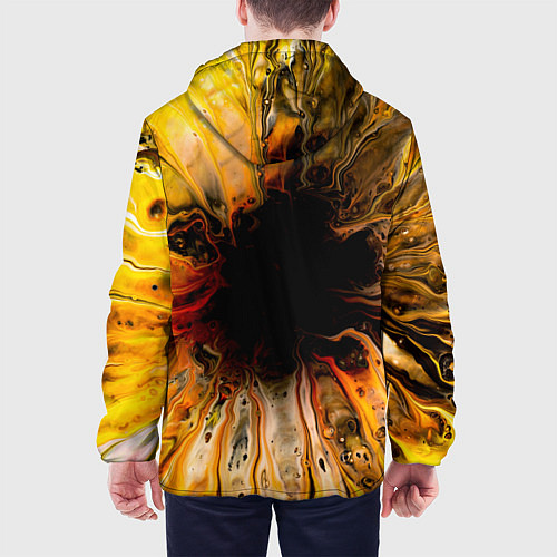 Мужская куртка Жёлтые текущие краски / 3D-Белый – фото 4