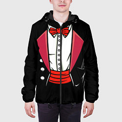 Куртка с капюшоном мужская Костюм фокусника с бабочкой и волшебной палочкой, цвет: 3D-черный — фото 2