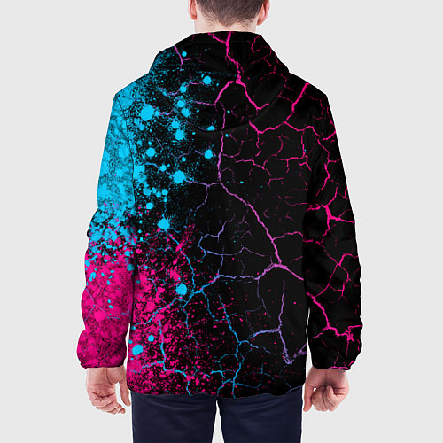 Мужская куртка Sally Face - neon gradient: по-вертикали / 3D-Черный – фото 4