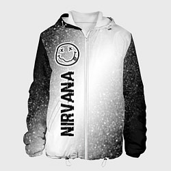 Куртка с капюшоном мужская Nirvana glitch на светлом фоне: по-вертикали, цвет: 3D-белый