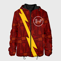 Куртка с капюшоном мужская Twenty One Pilots гитары и молния, цвет: 3D-черный