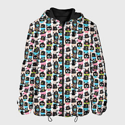 Куртка с капюшоном мужская Весёлые монстрики с соской, цвет: 3D-черный