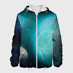 Куртка с капюшоном мужская Космос и планеты, цвет: 3D-белый
