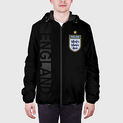 Куртка с капюшоном мужская Сборная Англии боковая полоса, цвет: 3D-черный — фото 2