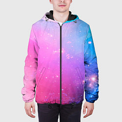 Куртка с капюшоном мужская Звёздное геометрическое небо, цвет: 3D-черный — фото 2