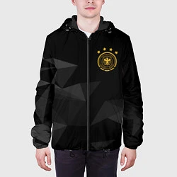 Куртка с капюшоном мужская Сборная Германии треугольники, цвет: 3D-черный — фото 2