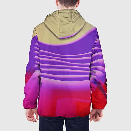 Мужская куртка Волнообразные листы разных цветов / 3D-Белый – фото 4