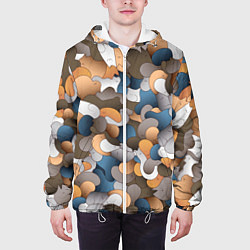Куртка с капюшоном мужская Котики это жидкость, цвет: 3D-белый — фото 2