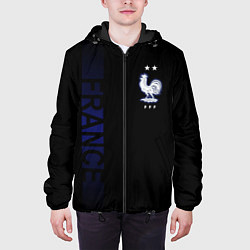 Куртка с капюшоном мужская Сборная Франции боковая полоса, цвет: 3D-черный — фото 2