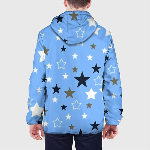 Мужская куртка Звёзды на голубом фоне / 3D-Белый – фото 4