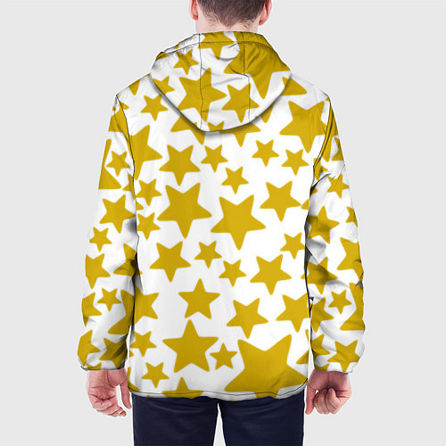 Мужская куртка Жёлтые звезды / 3D-Белый – фото 4